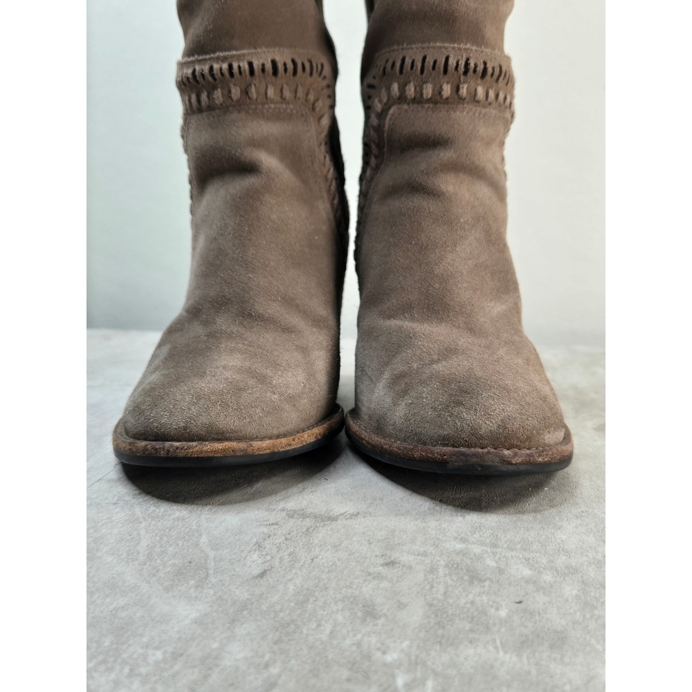 Vince Camuto Over The Knee Block Heel Tall Boots 8 Taupe Suede Fall Western Chic - Picture 3 of 10